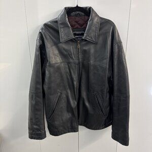 Boston Outfitters Black Soft Leather Jacket Lined Men’s Size Large